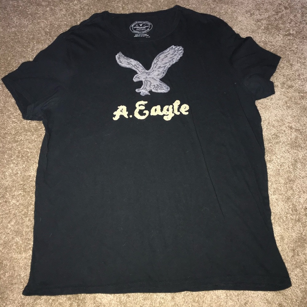 American Eagle Black Patchwork T
